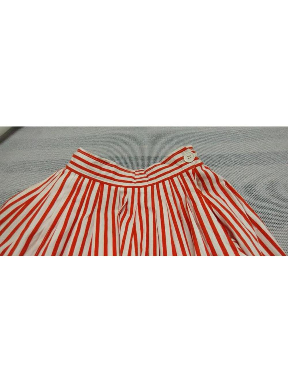 Vintage 80s does 1910s Edwardian Era Red Stripes Skirt S Cotton Hasting & Smith - Picture 8 of 17
